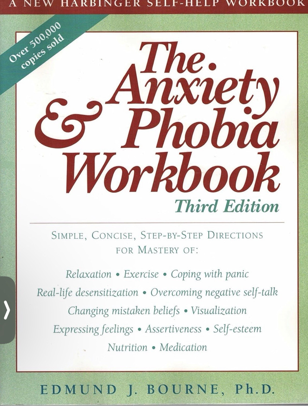 Edmund J. Bourne The Anxiety & Phobia Workbook 3rd Ed PB English New Harbinger