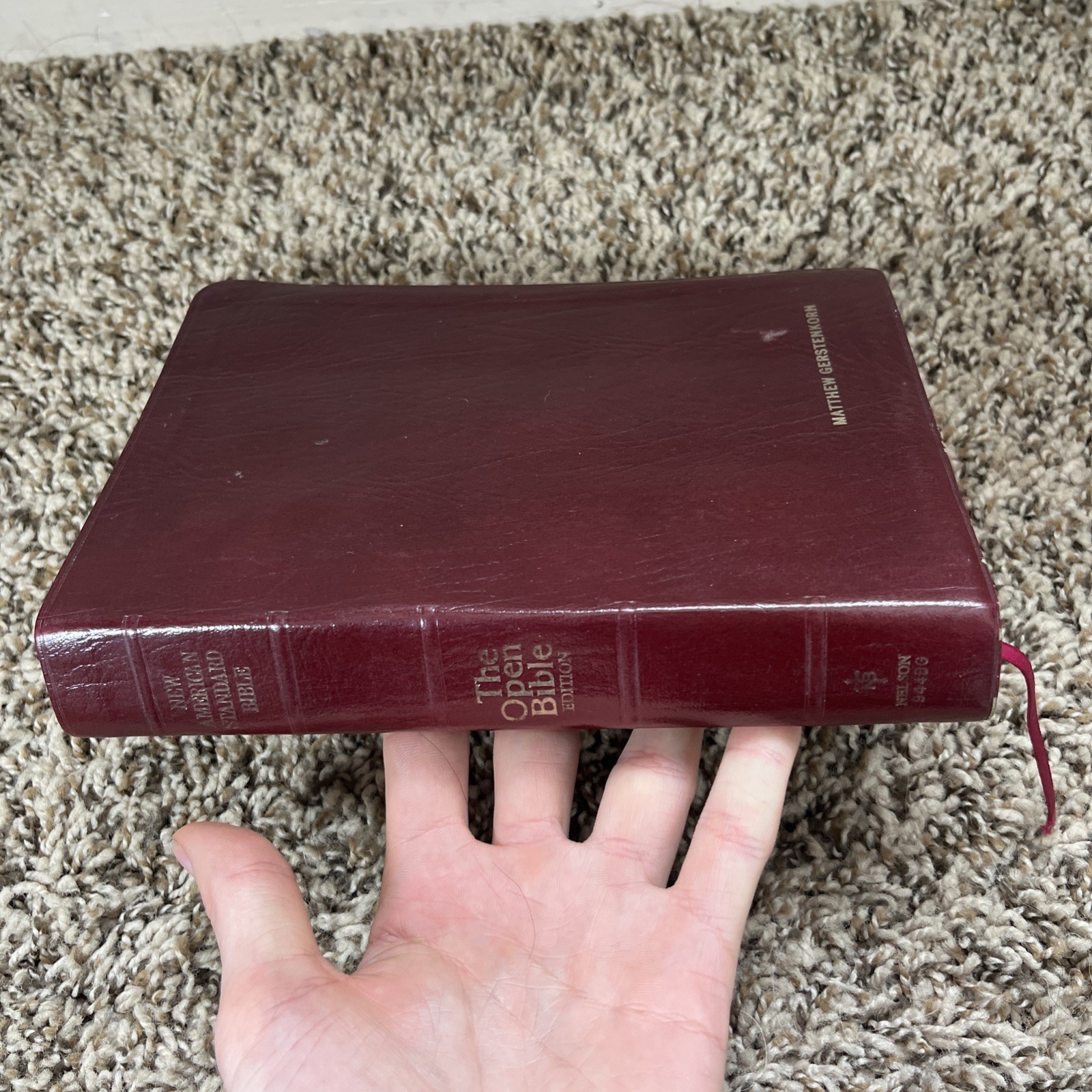 Vintage 1978 The Open Holy Bible Edition NASB Thomas Nelson 944BG Red Leather