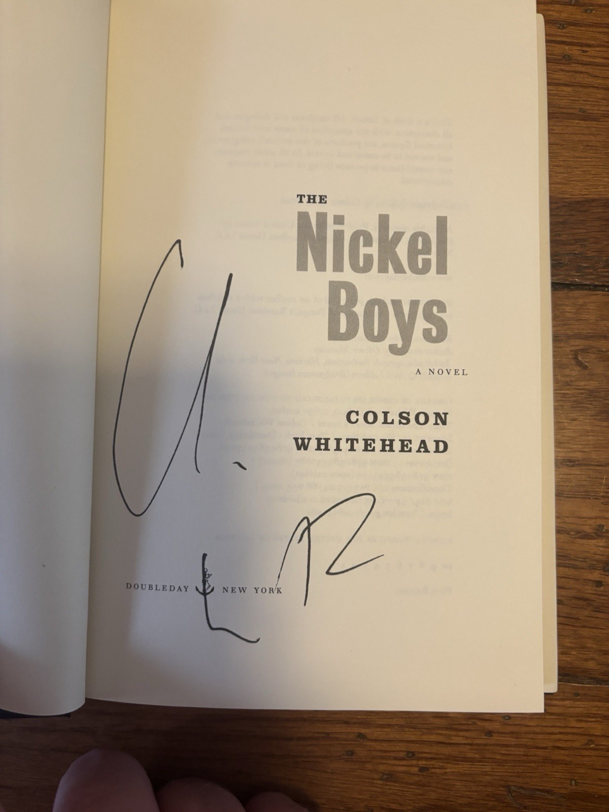 RARE SIGNED!! The Nickel Boys by Colson Whitehead. VG+/VG+. 1st