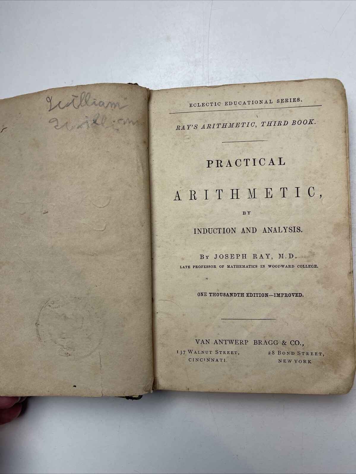 Ray’s Practical Arithmetic By Induction And Analysis Joseph Ray MD
