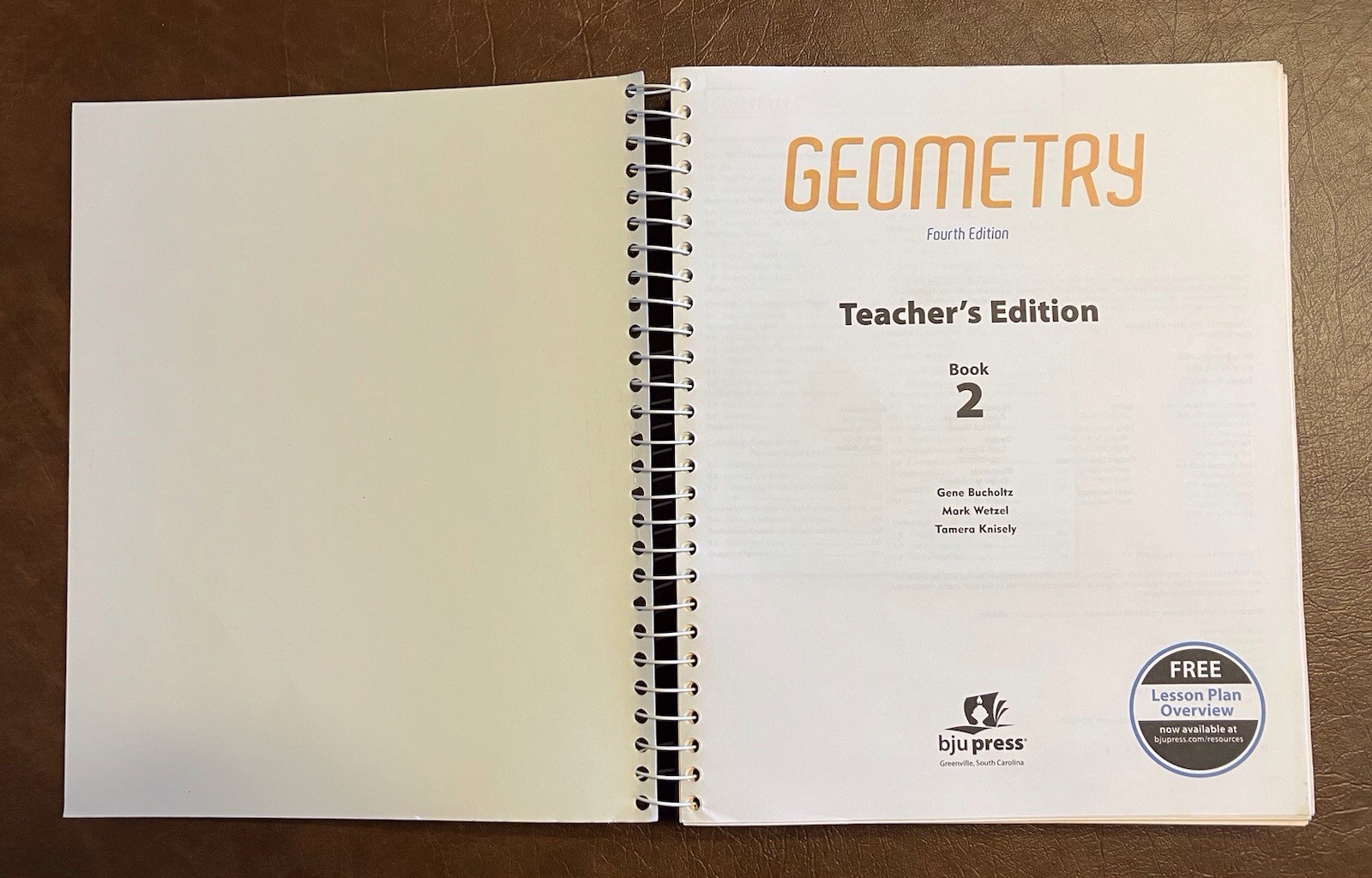 BJU Press Geometry Teacher’s Edition, Books 1 & 2, Fourth Edition