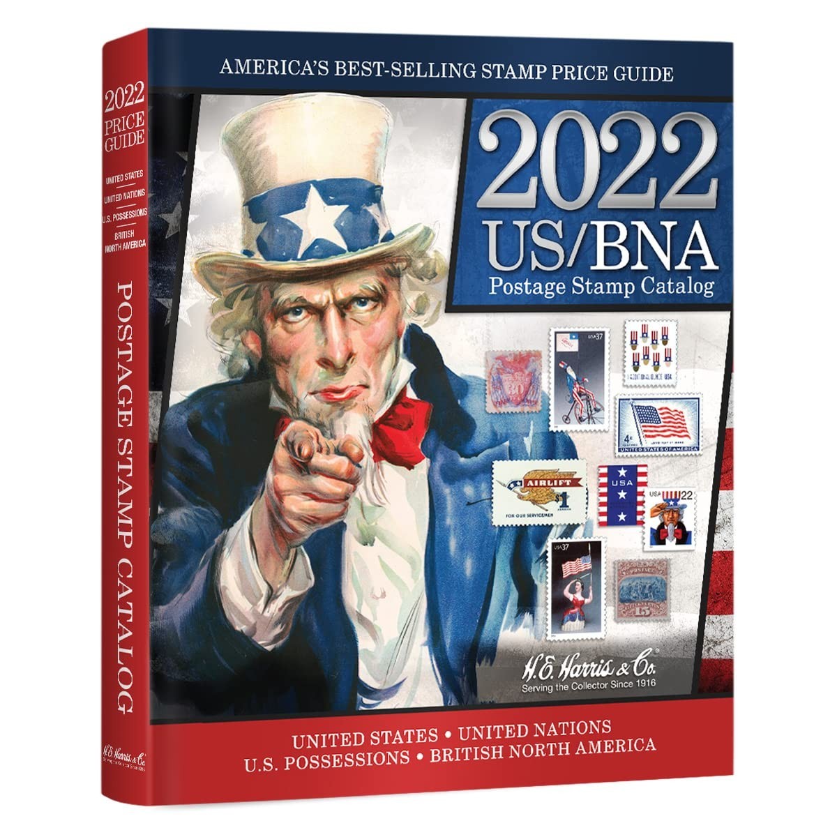 2022 US/BNA Postage Stamp Catalog Spiral Bound Hardcover H.E. Harris & Co. – NEW