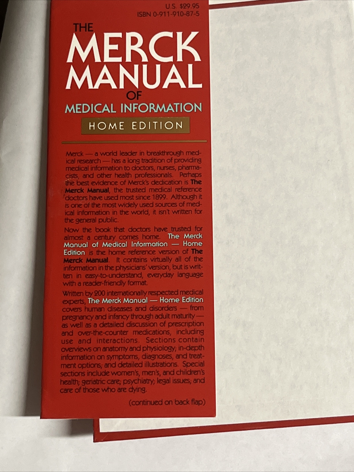 The Merck Manual of Medical Information by Mark H. Beers (1997, Trade Paperback)