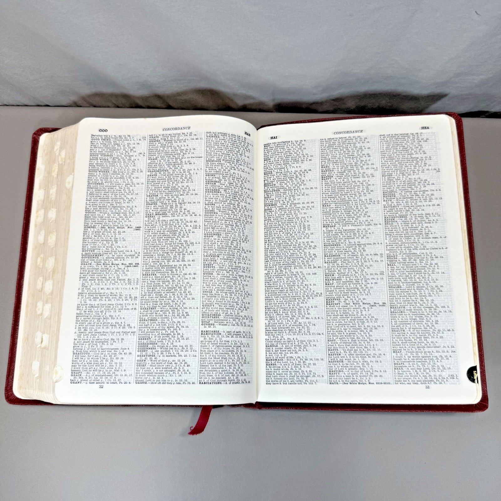 Thompson New Chain Reference Bible KJV 4th Edition Updated 1982 Red Leather