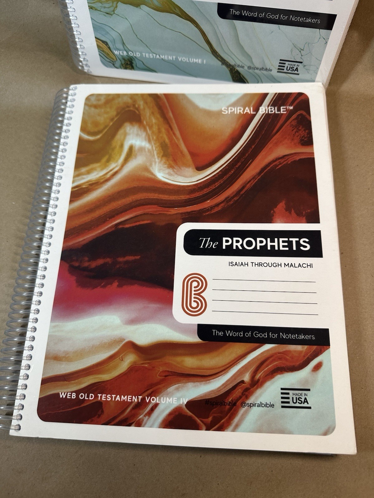 Spiral Bible Lot of 2 WEB Old Testament Books of the Law & Prophets Notetaker