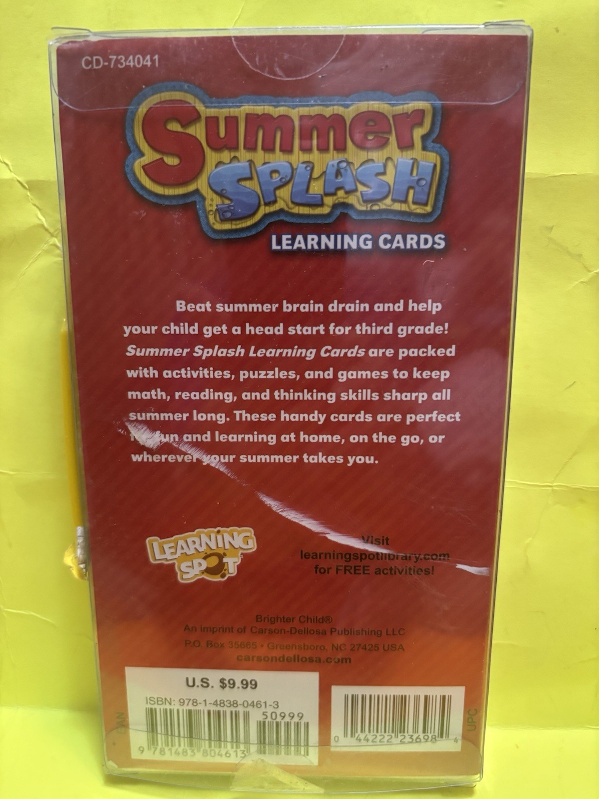 Brighter Child Summer Splash 60 Learning Cards Ages 2-3 NEW FREE FAST SHIPPING