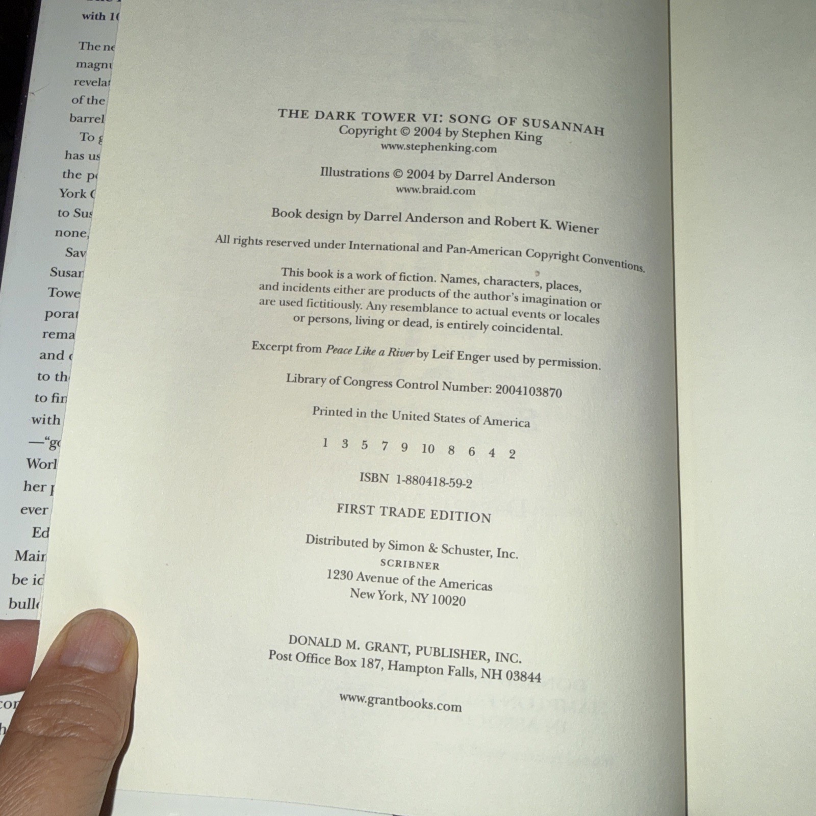 Song of Susannah by Stephen King (2004, Hardcover) First Trade Edition (1st/1st)