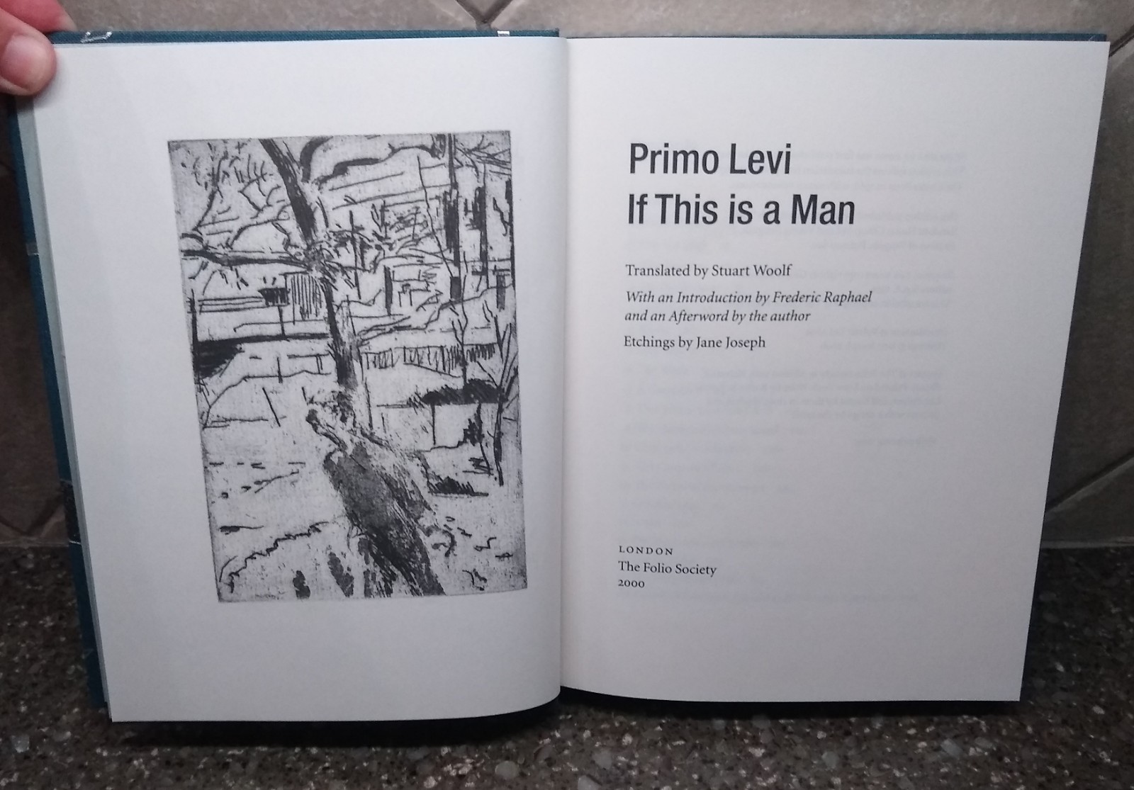 IF THIS IS A MAN PRIMO LEVI 2000 THE FOLIO SOCIETY EX. CONDITION FREE SHIPPING