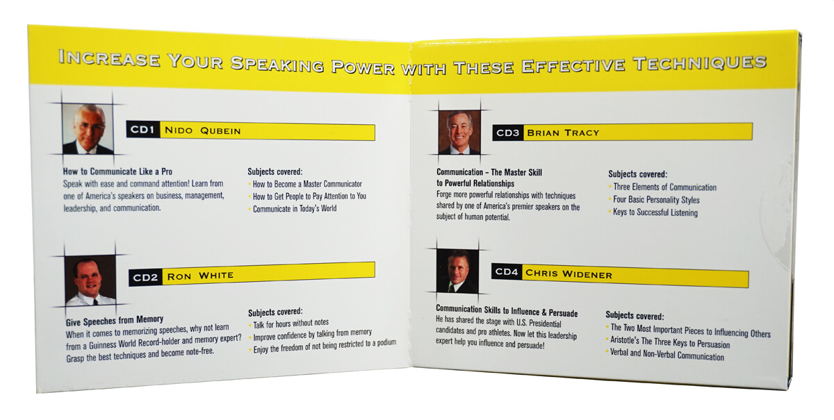 Public Speaking Success on 4 AUDIO CDs ~ Featuring Brian Tracy, Ron White & More