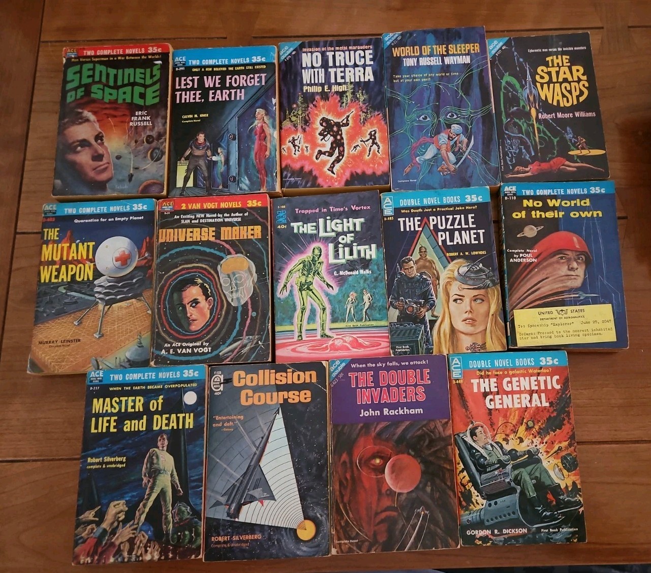 Lot 1950’s/60’s Ace Double Novels, Sci-Fi. M. Leinster/Van Vogt/P.Anderson/other
