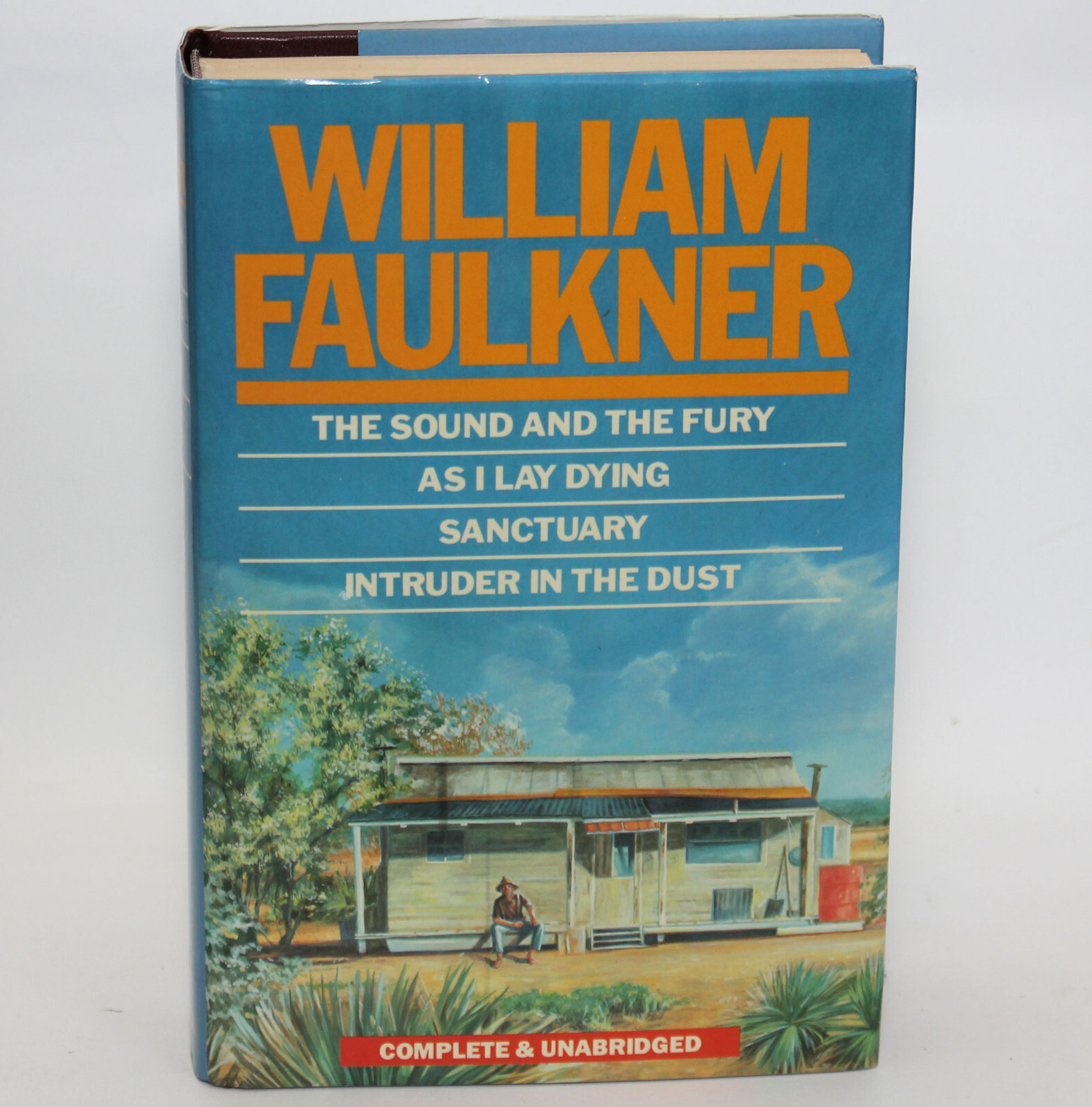 WILLIAM FAULKNER 4 Novels SOUND & FURY, Sanctuary, DYING, Dust Octopus 1987 HBDJ