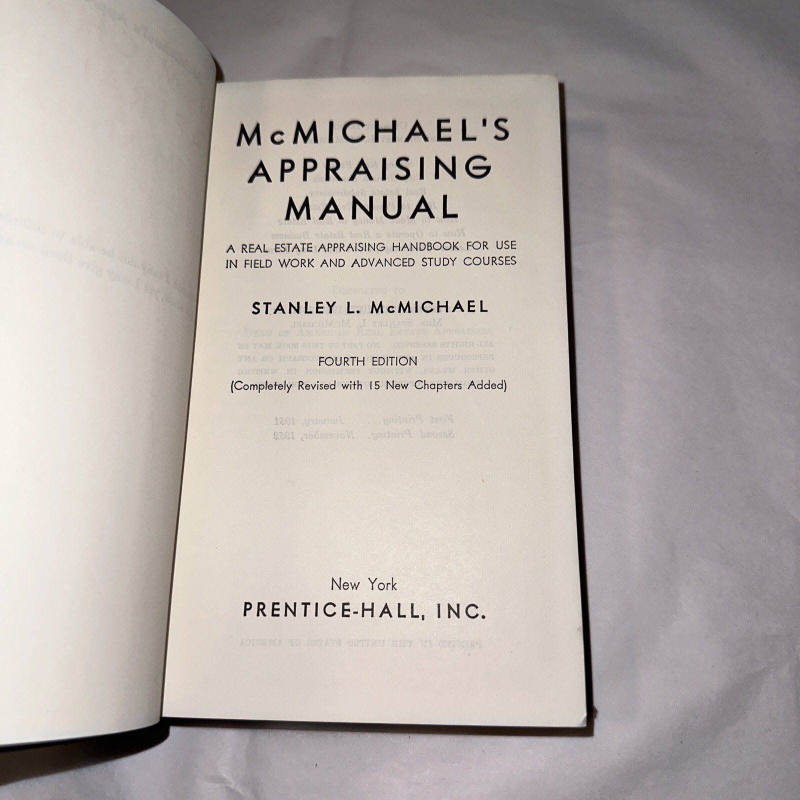 mcmichaels appraising manual fourth edition 1951 second printing RARE