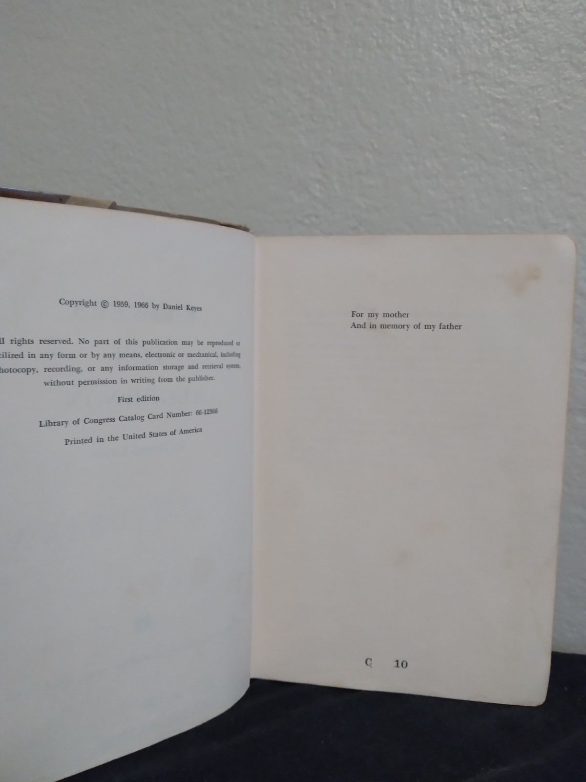 Flowers for Algernon by Daniel Keyes 1st Ed. Hardcover; Harcourt, Brace & World