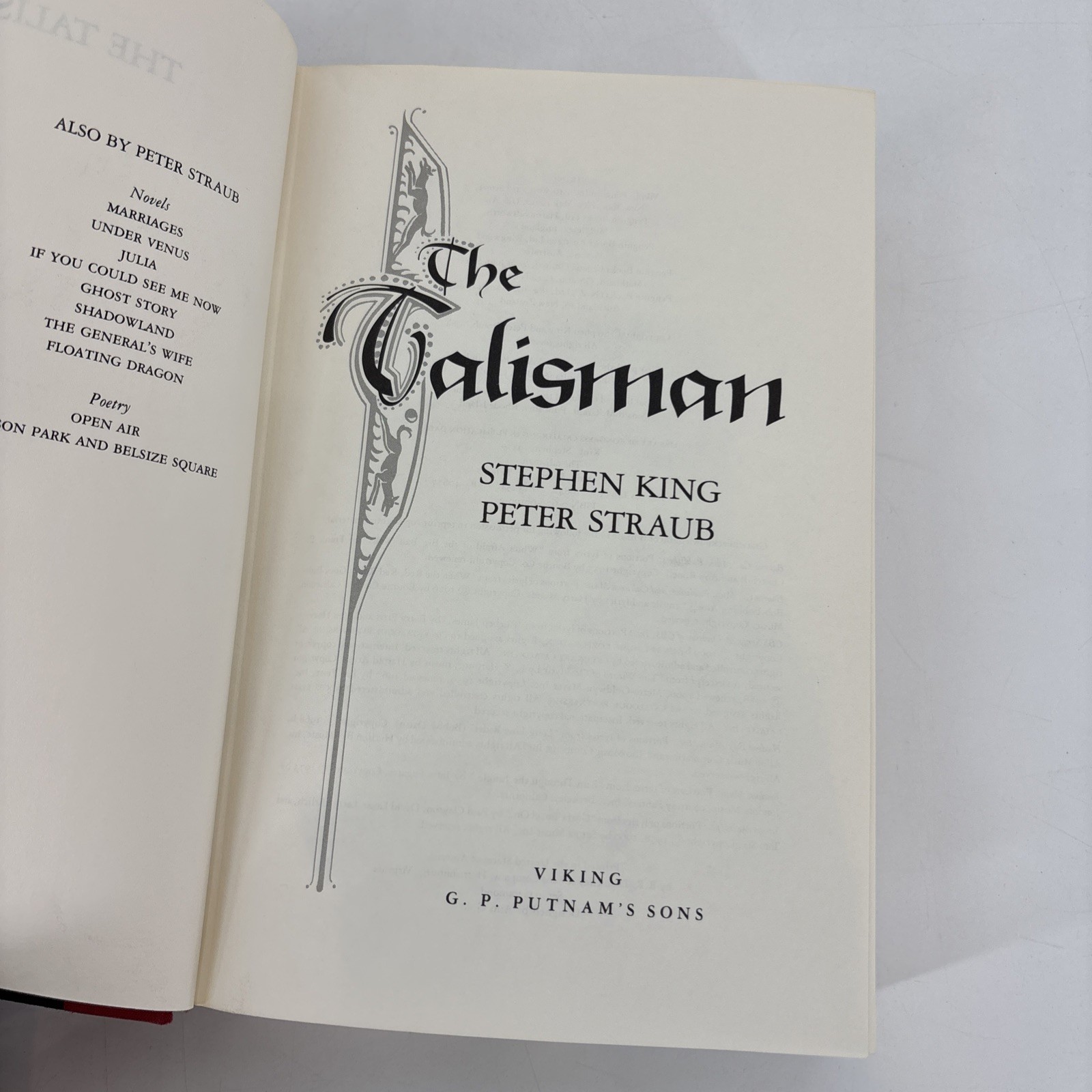 Stephen King Peter Straub The Talisman TRUE 1st Edition $18.95 VIKING