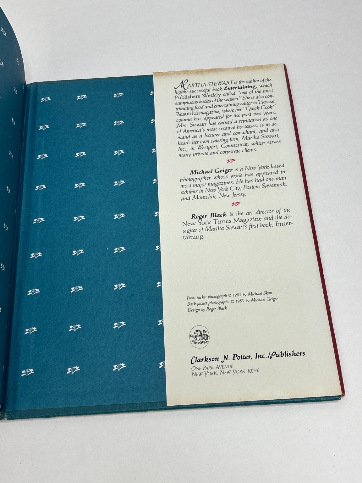 Martha Stewart’s Quick Cook 1983 First Edition Recipes Cookbook Clarkson Potter
