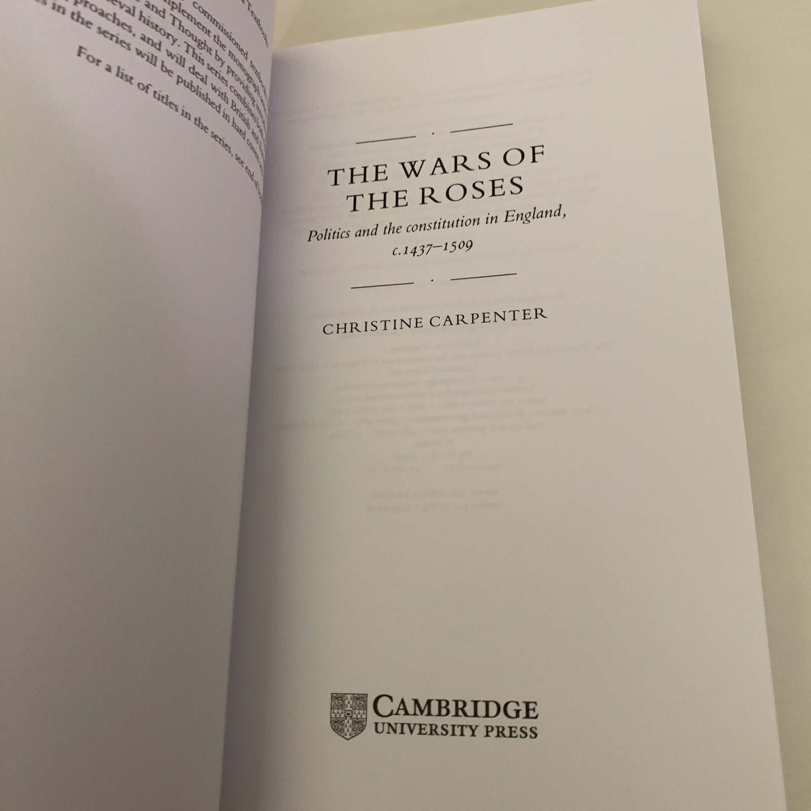 Wars of the Roses : Politics and the Constitution in England, C. 1437-1509, P…