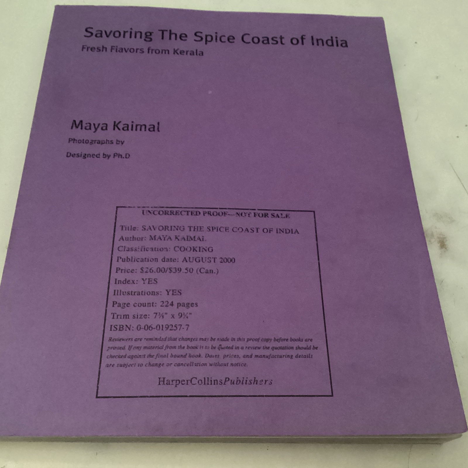 Savoring the Spice Coast of India: Fresh Flavors from Kerala Uncorrected Proof