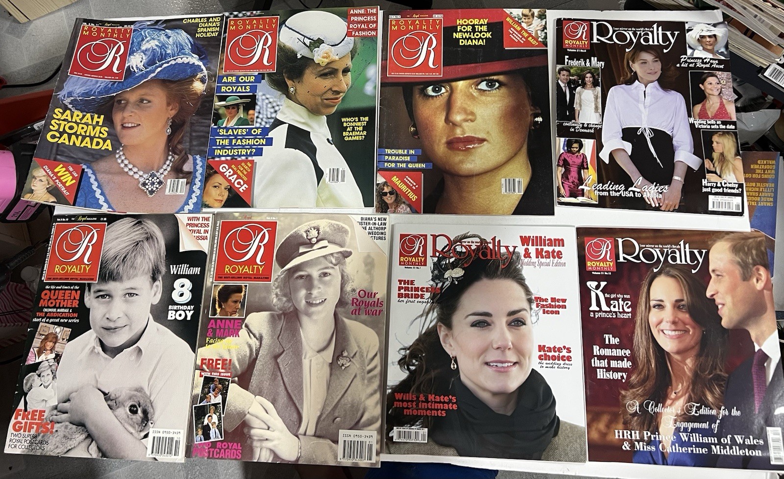 Royalty Magazine Lot Of 12 1985-86,89-90, 2002,11-13 Princess Diana Royal Family