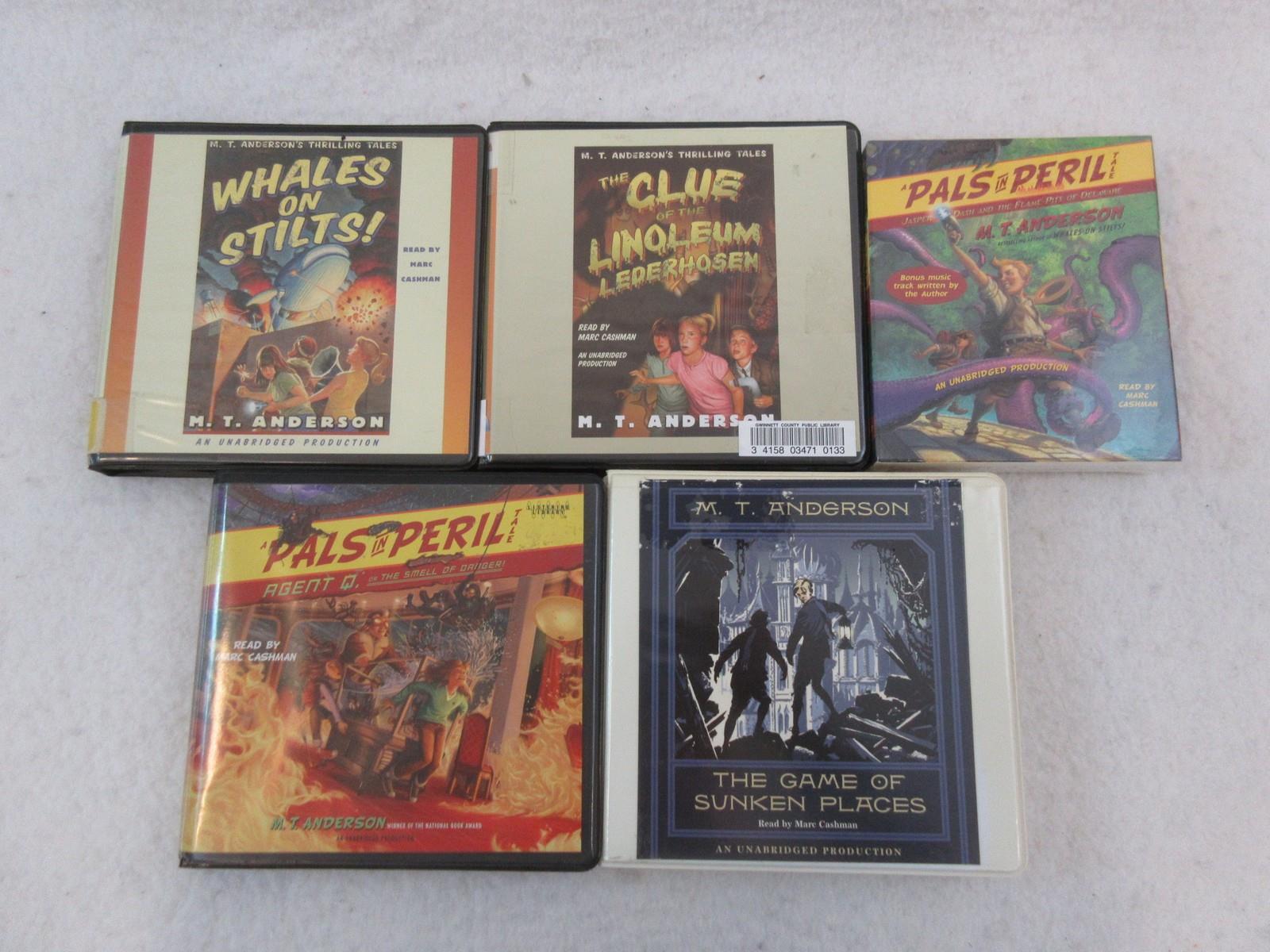 Lot of 5 M.T. Anderson PALS IN PERIL 1-4 & GAME OF SUNKEN PLACES Audiobooks CDs
