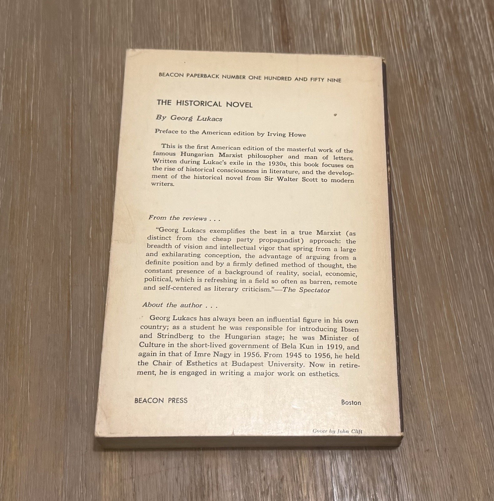 The Historic Novel by Georg Lukacs 1963 PB