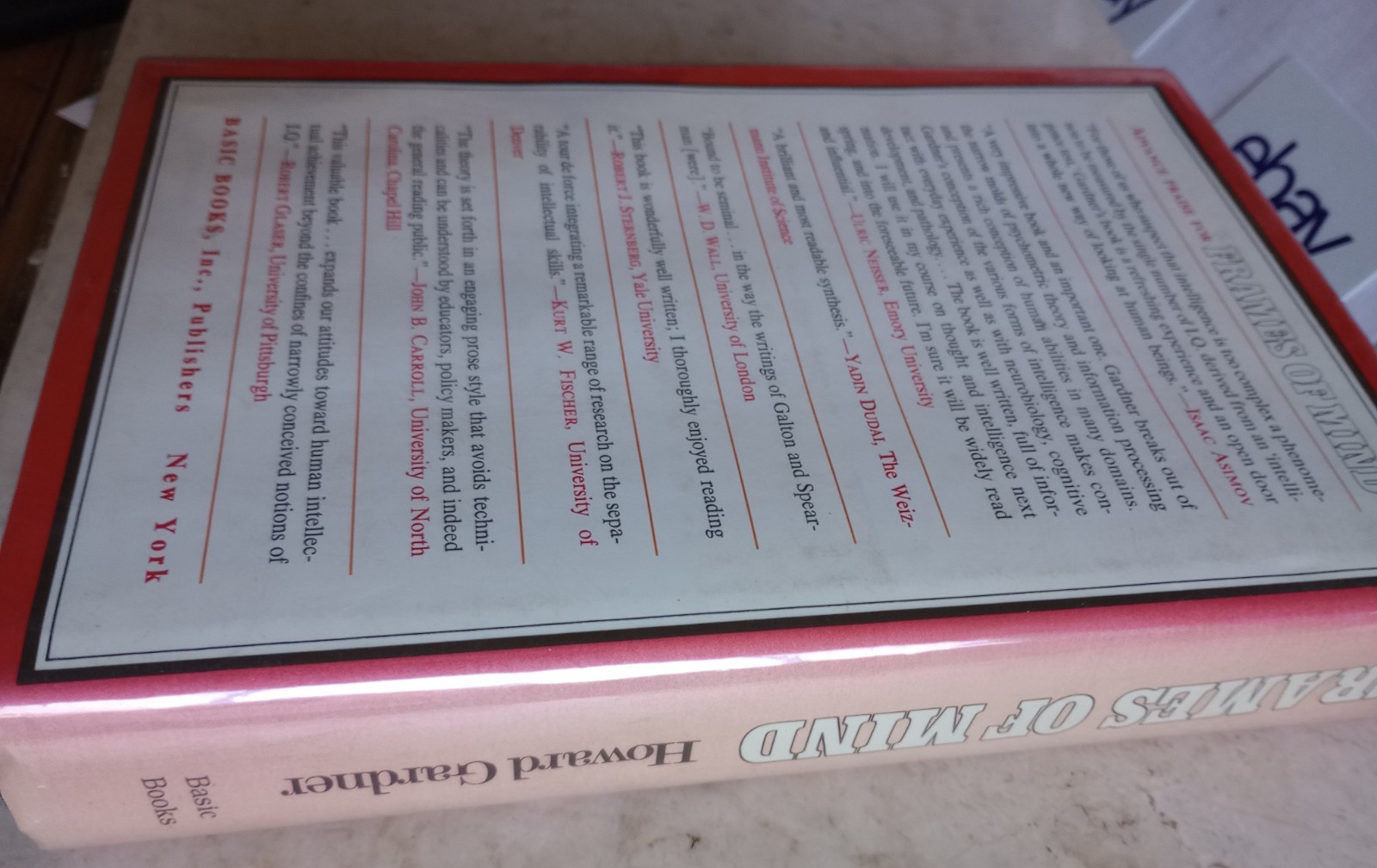 1983 4THpt FRAMES OF MIND HOWARD GARDNER HC/HARDCOVER/DJ BOOK
