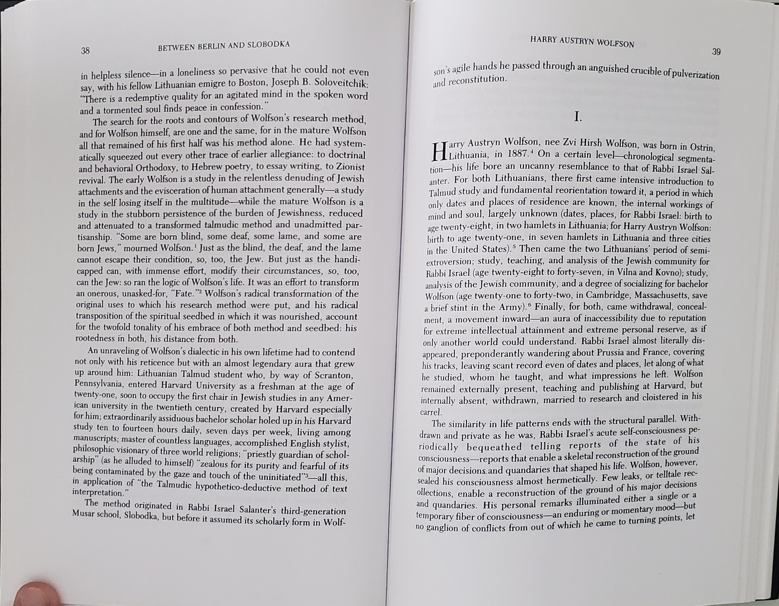 Between Berlin and Slobodka Hillel Goldberg Augmented Edition Hardcover Judaica