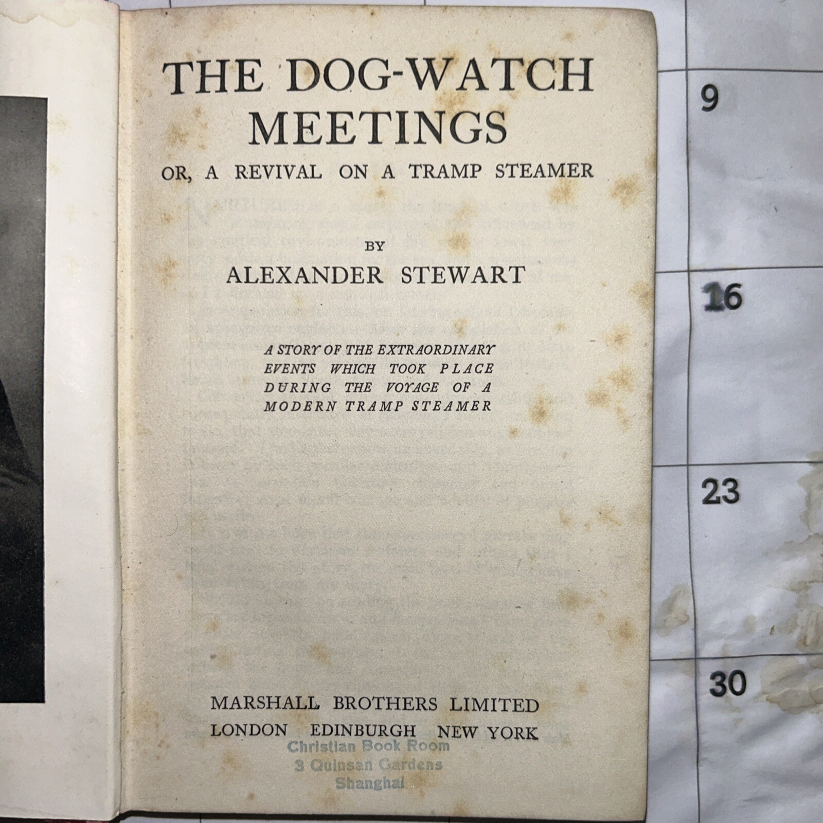 The Dog-Watch Meetings – Alexander Stewart – 1924? – 240 pages – Revival – Rare