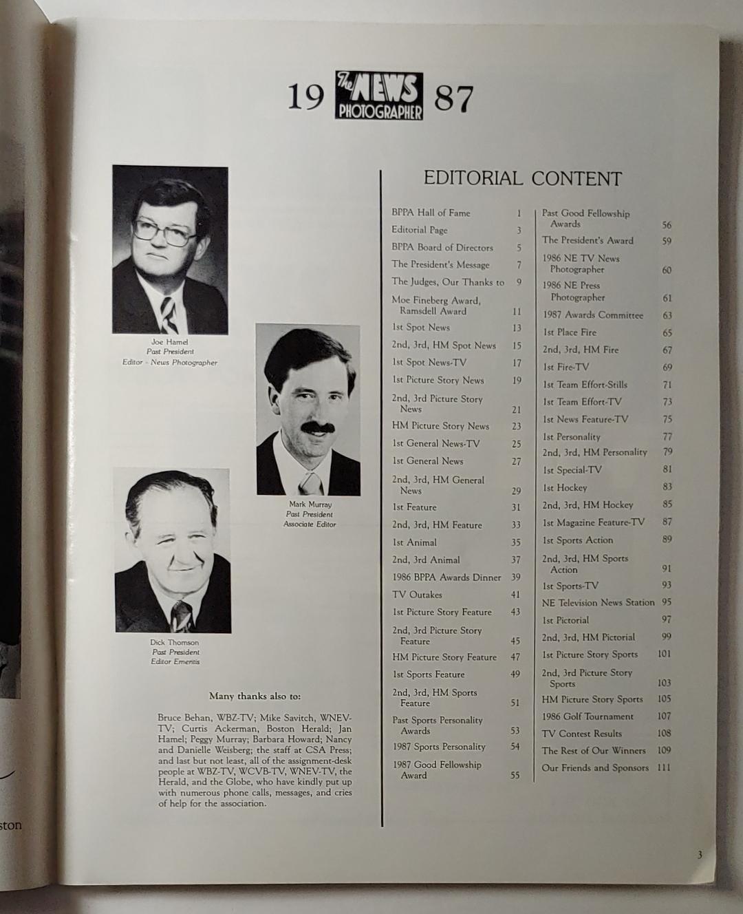 1987 THE NEWS PHOTOGRAPHER: Boston Press Photographers Association – 112 pages
