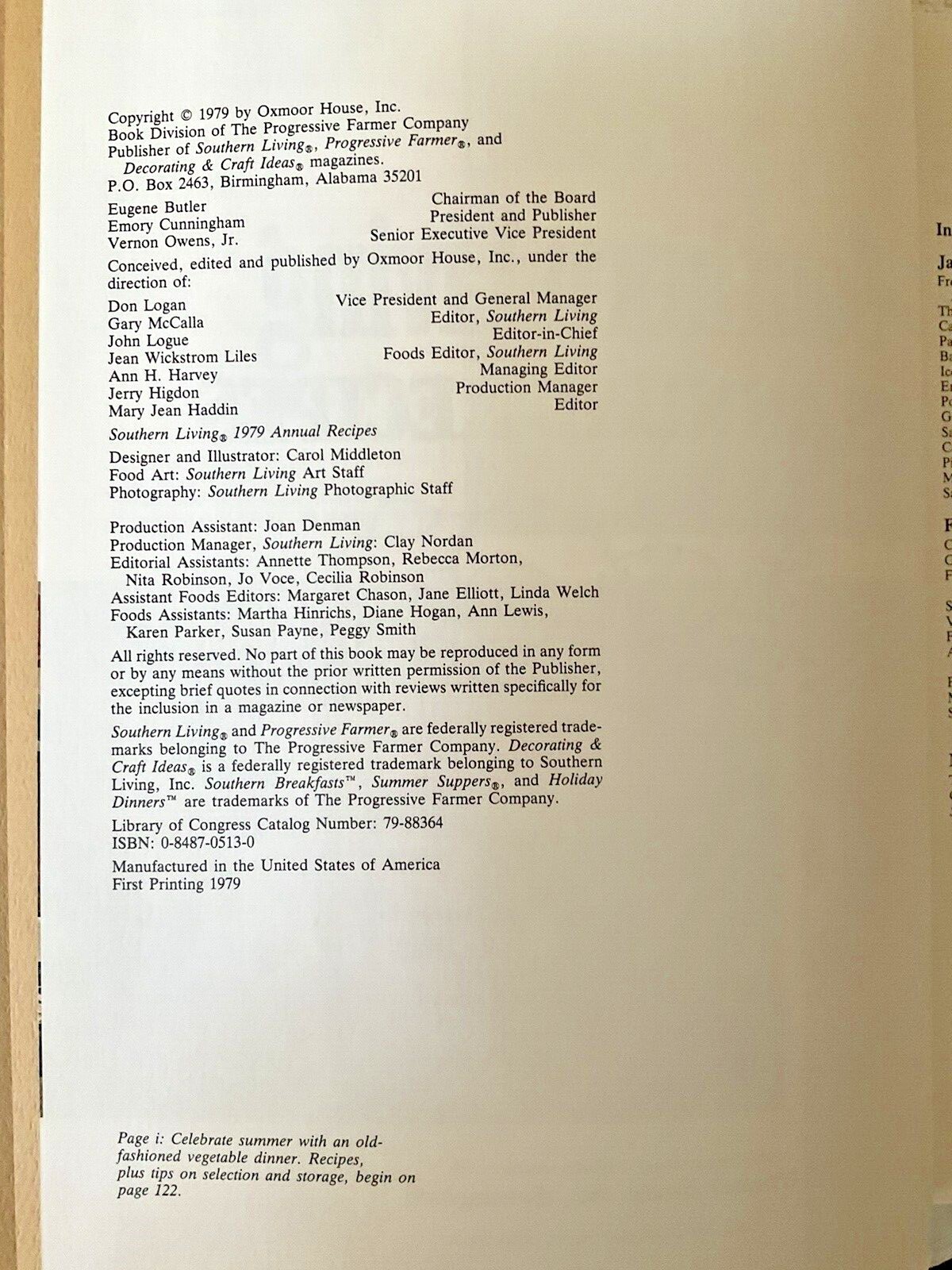 Southern Living 1979 Annual Recipes 343 Pages With Previous Owners Notes Back