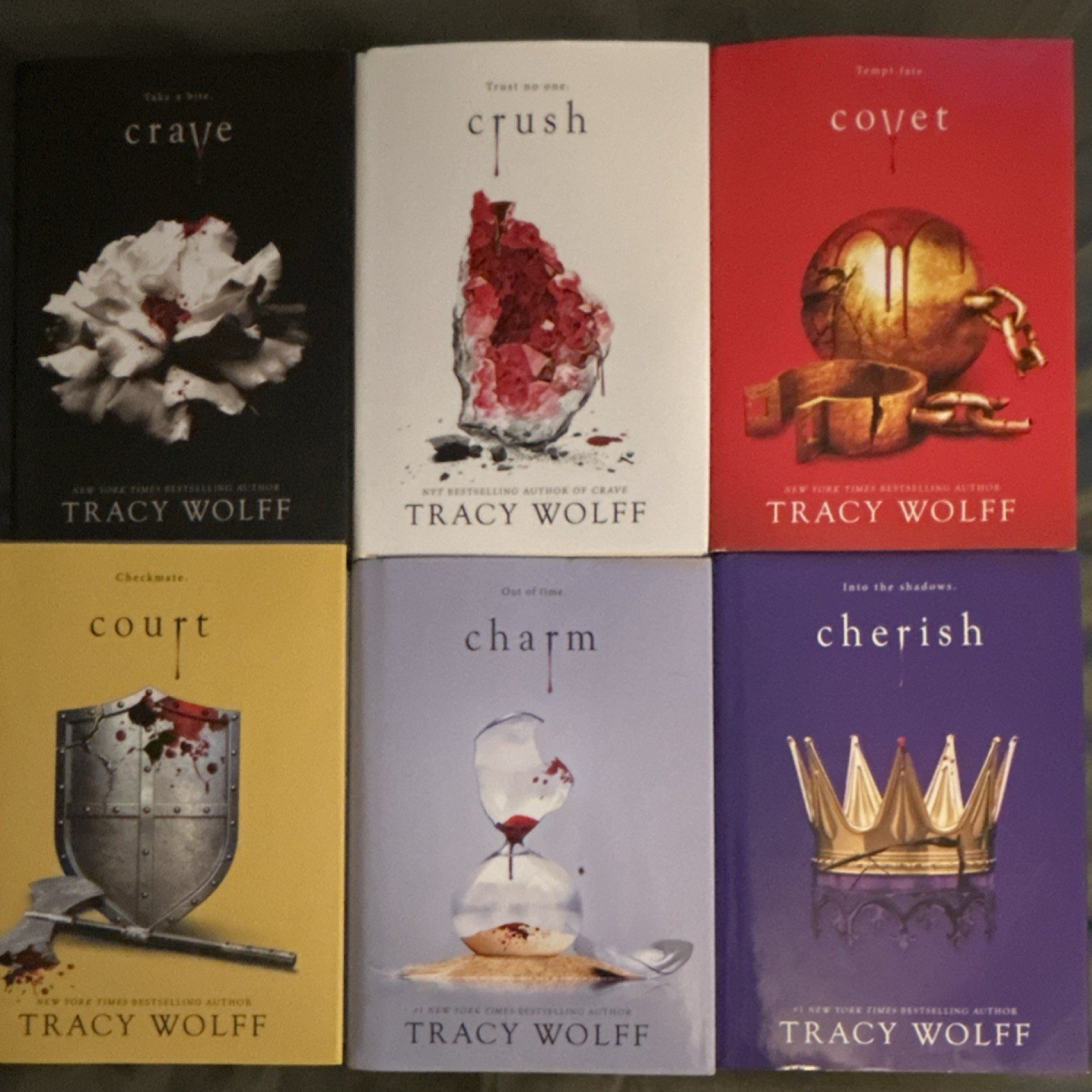 Tracy Wolff Hardcover Crave Complete Set: Crave, Crush, Covet, Court, Charm