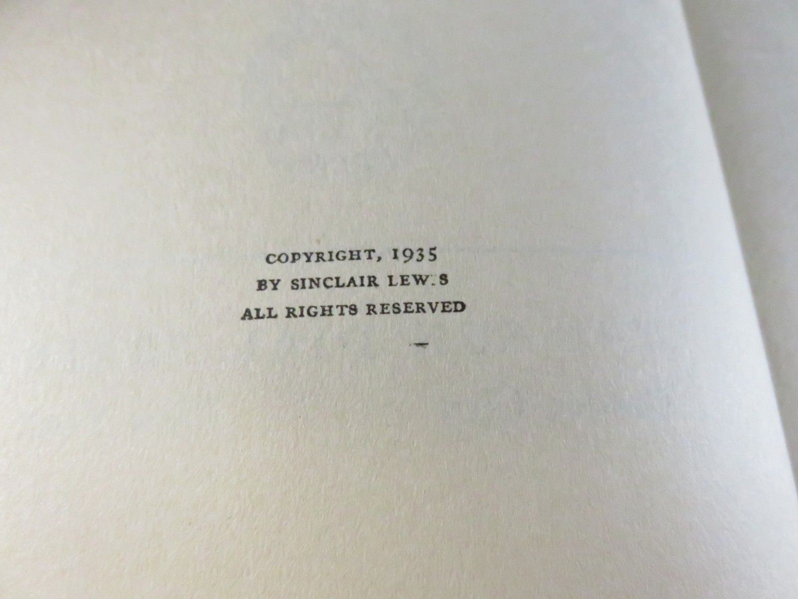 It Can’t Happen Here Sinclair Lewis 1935 Sun Dial Press