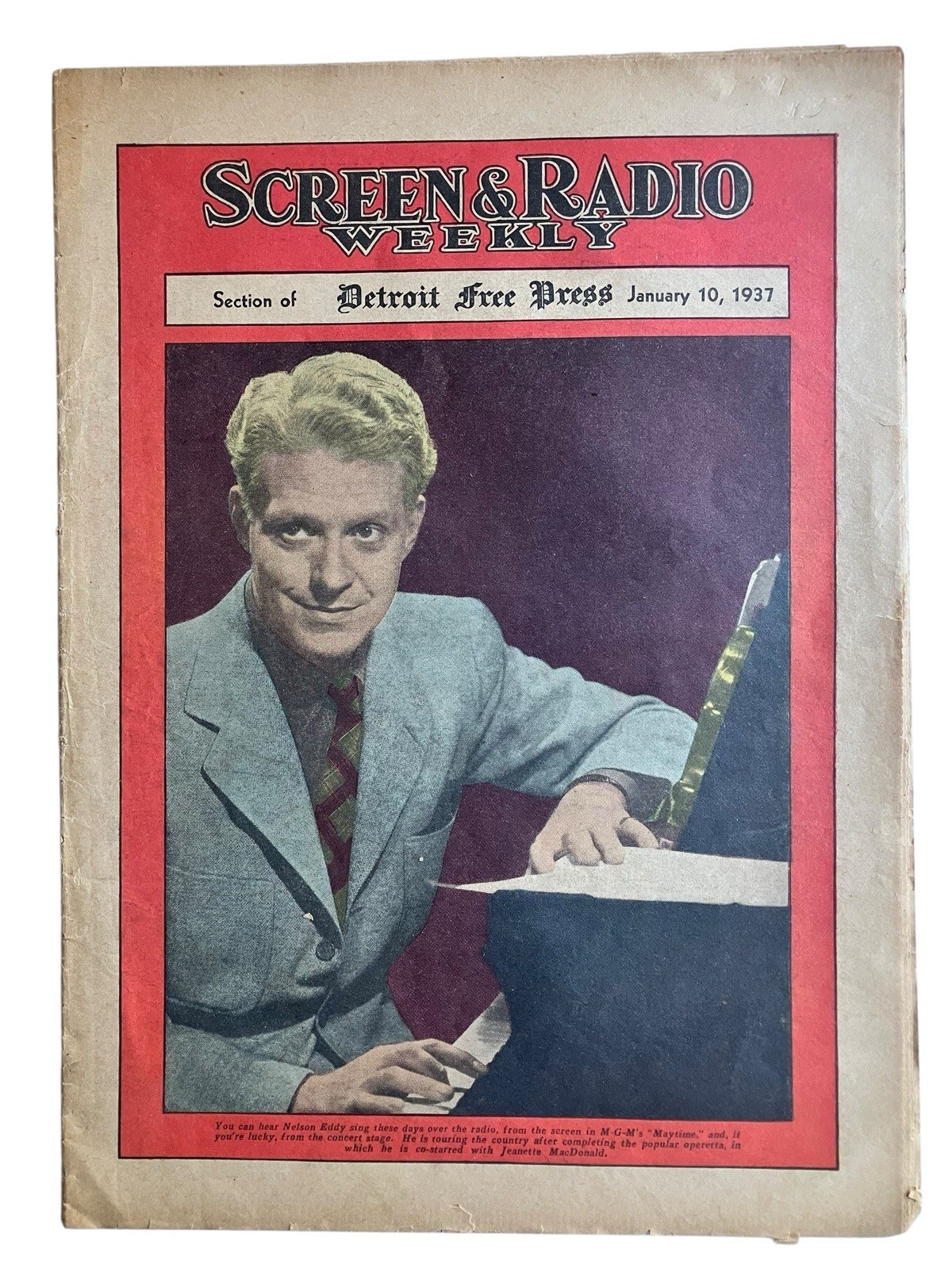 Screen & Radio Weekly Detroit Free Press Jan 10 1937 Nelson Eddy 1930s Hollywood