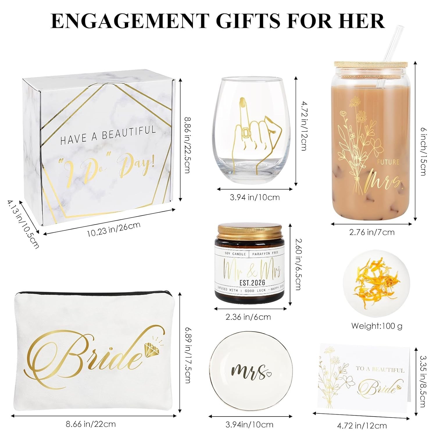 Elegant 7-Piece Bridal Shower Gift Set for Future Mrs – Romantic Keepsake