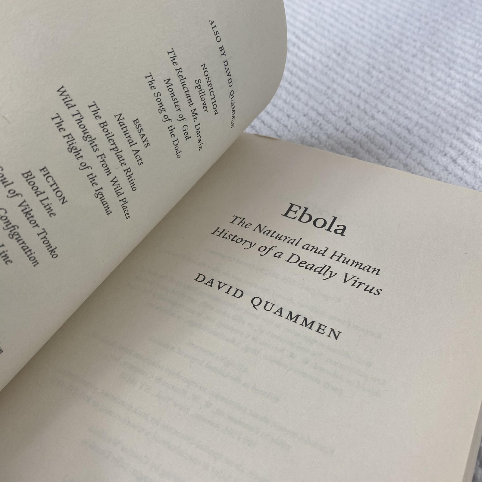 Ebola Natural And Human History Of A Deadly Virus Book David Quammen PB Science
