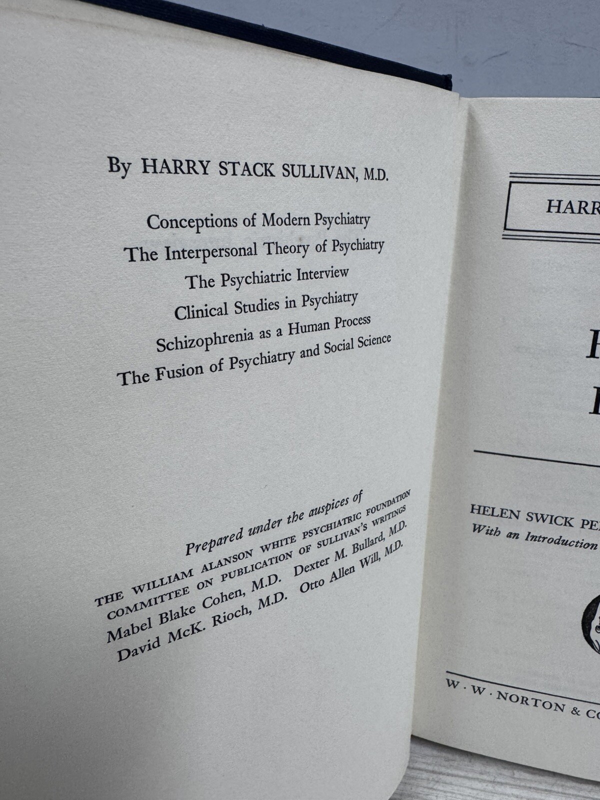 The Psychiatric Interview – Harry Stack Sullivan – 1954 First Edition