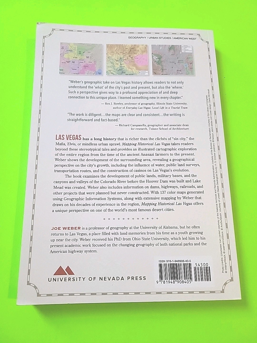 Mapping Historical Las Vegas, by Joe Weber, 1st Printing, 2022, 343 pp.