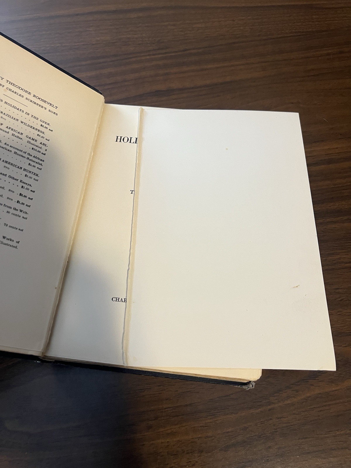 Antique A Book Lovers Holidays in the Open Theodore Roosevelt HC 1916 Vtg