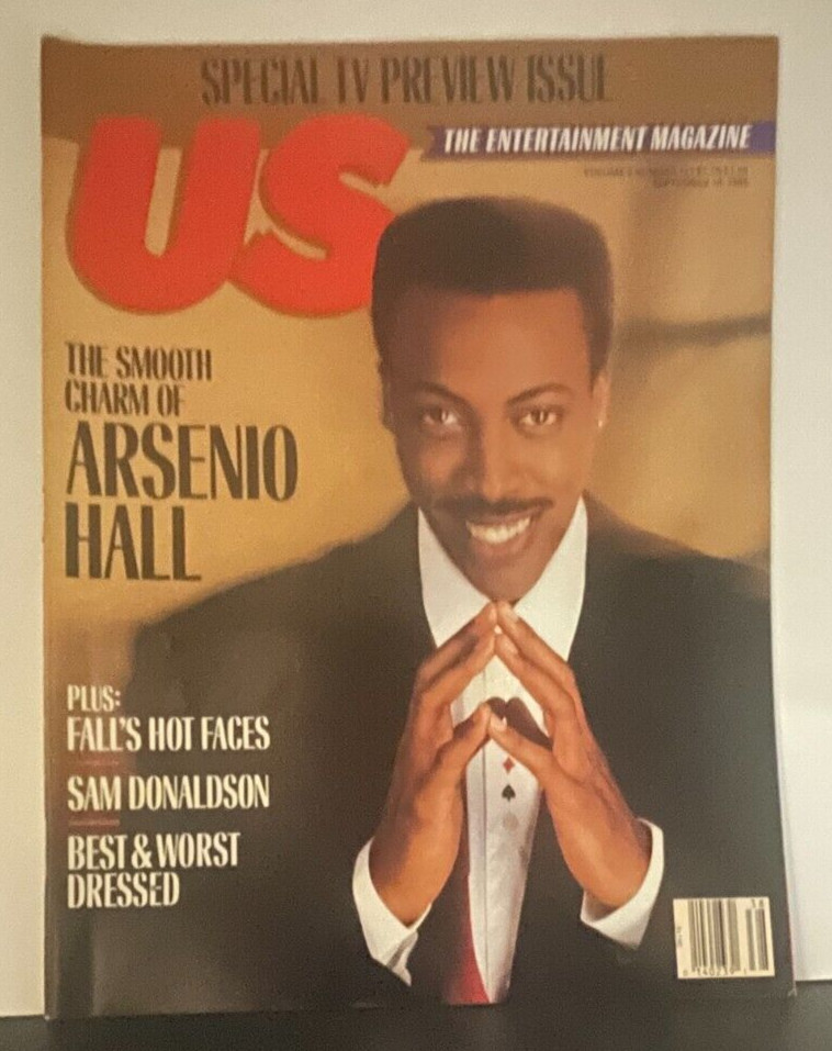 Us Magazine, Cover; ARSENIO HALL, Issue #38, on sale 9-18-1989