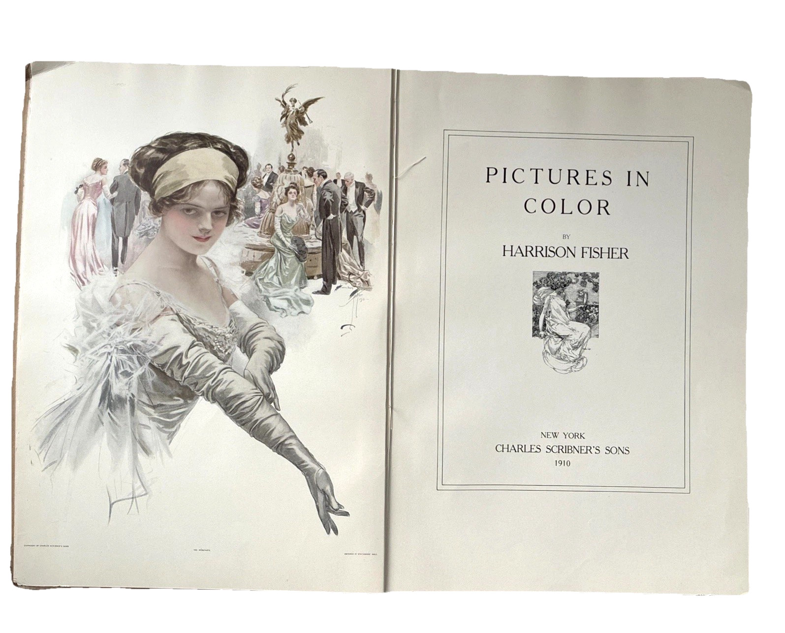1910 HARRISON FISHER Pictures in Color OVERSIZED 12 x 17 BOOK 1st Ed Art Print