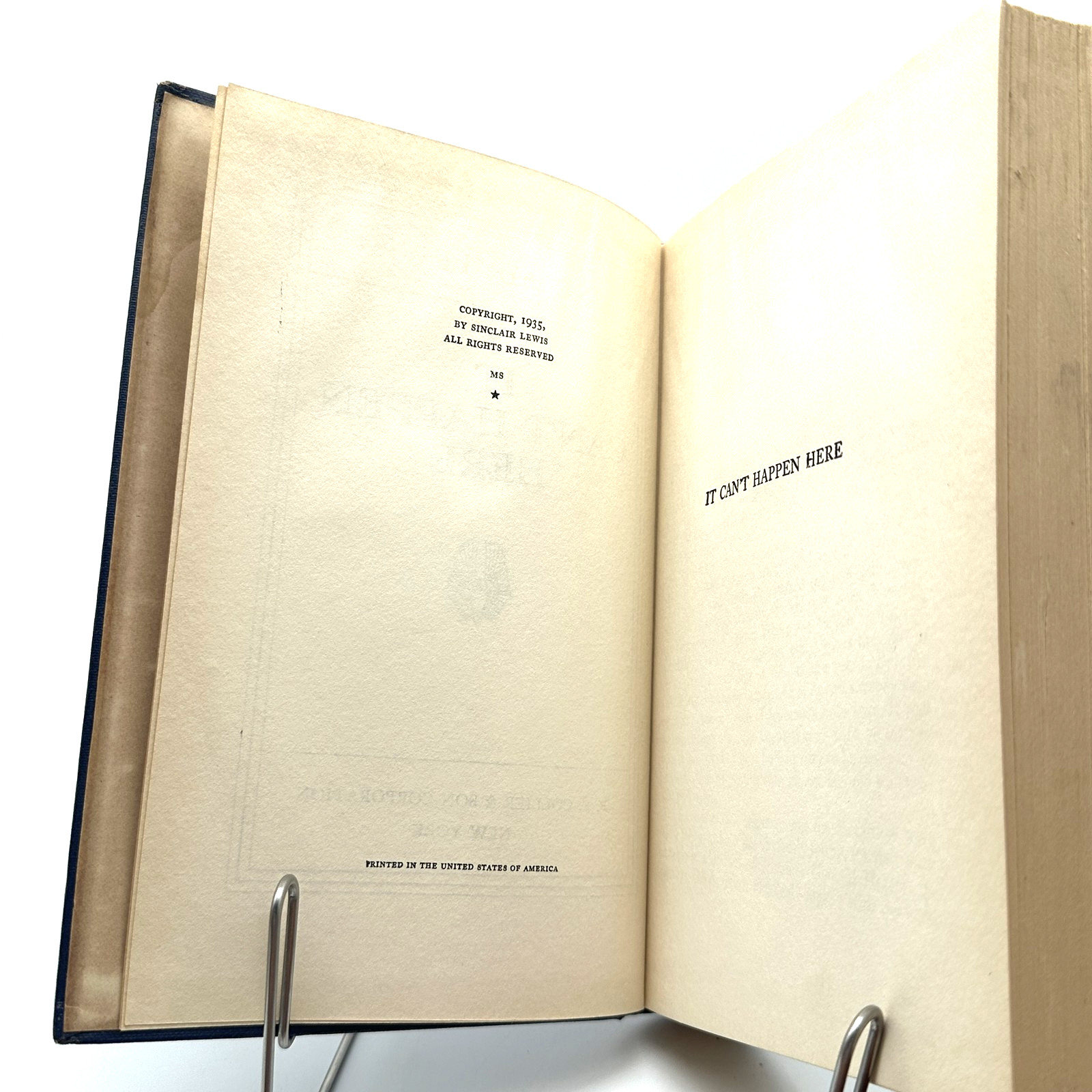 It Can’t Happen Here Sinclair Lewis 1935 Collier Hardcover Vintage Anti-Fascist