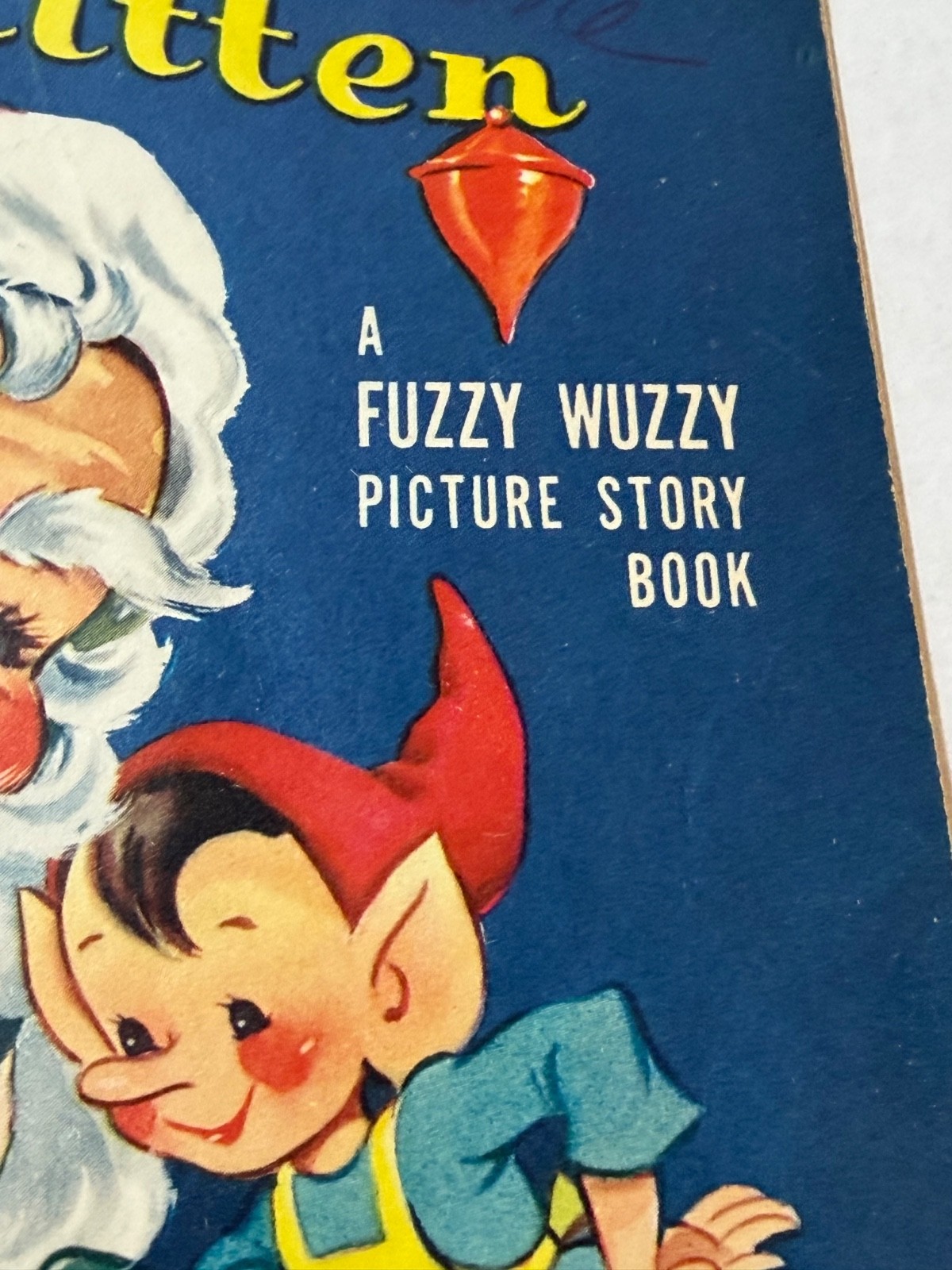 1952 WHITMAN PUBLISHING FLOCKED BOOK – SANTA CLAUS & THE LITTLE LOST KITTEN