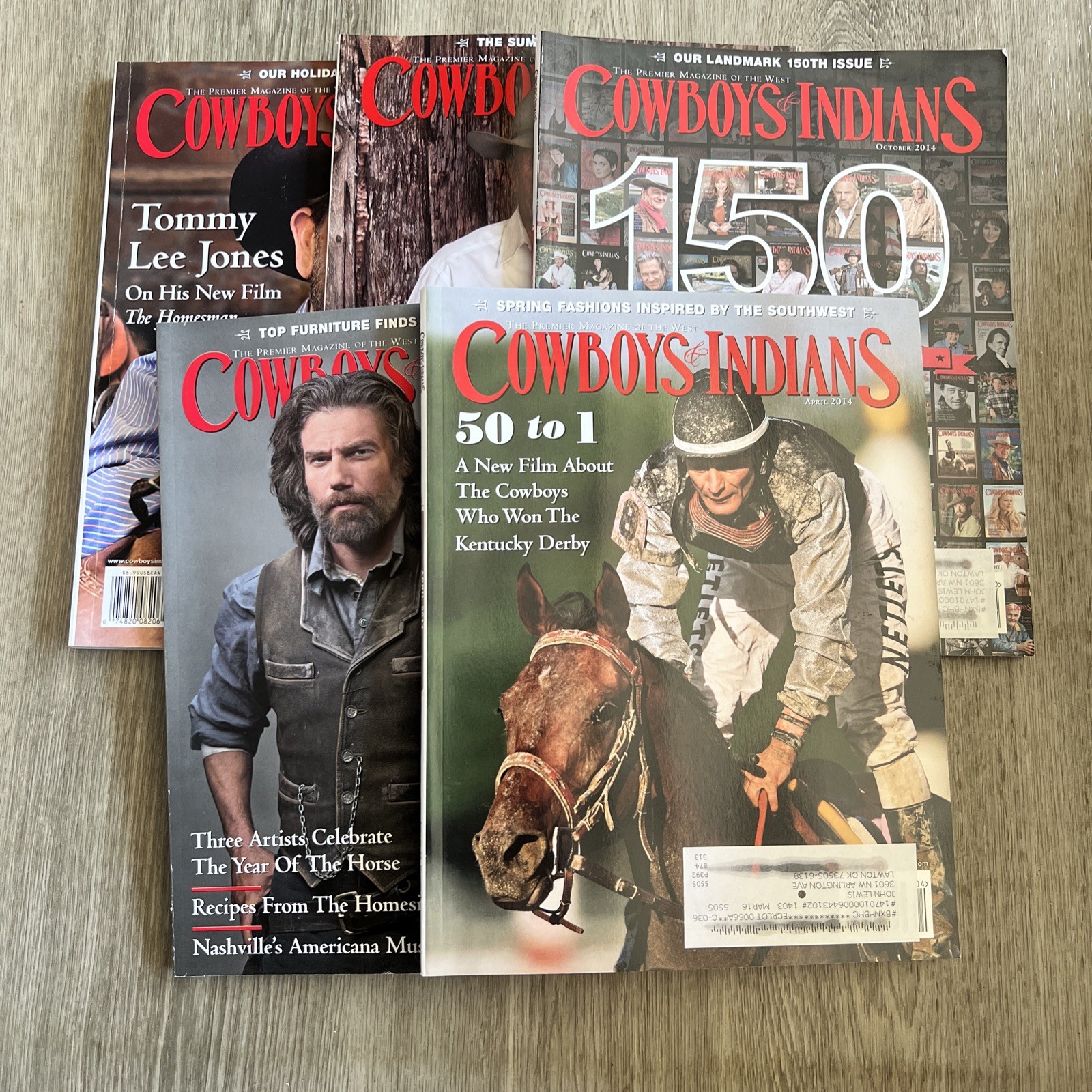 Lot of 5 Cowboys & Indians Magazines 2014 – Various Issues Art and Culture
