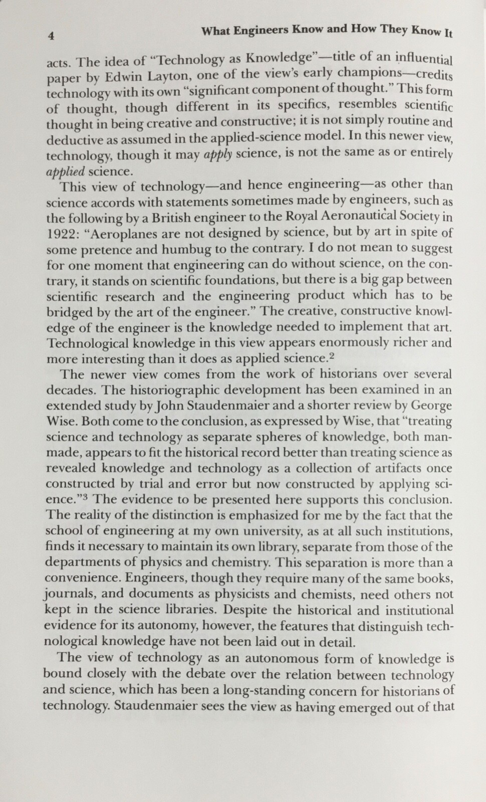 What Engineers Know and How They Know It by Vincenti 1990 Hardcover w/ DJ