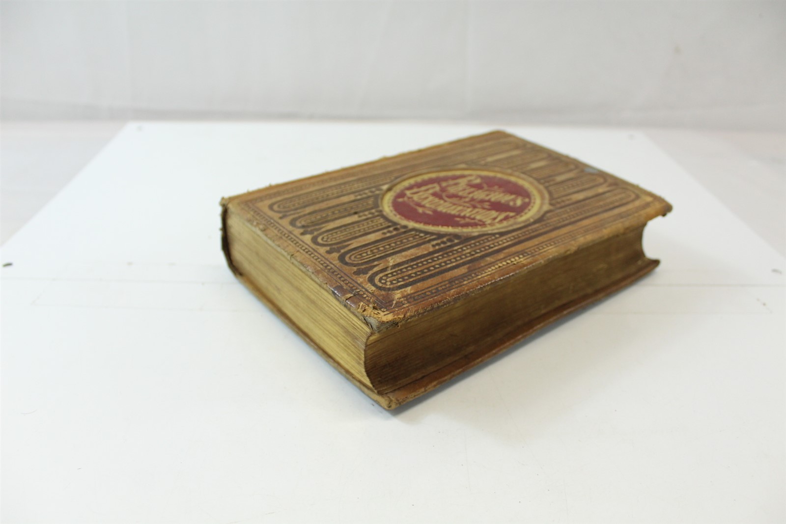 Antique 1860 Hardcover Book Religious Denominations Leather Cover 528 Pages