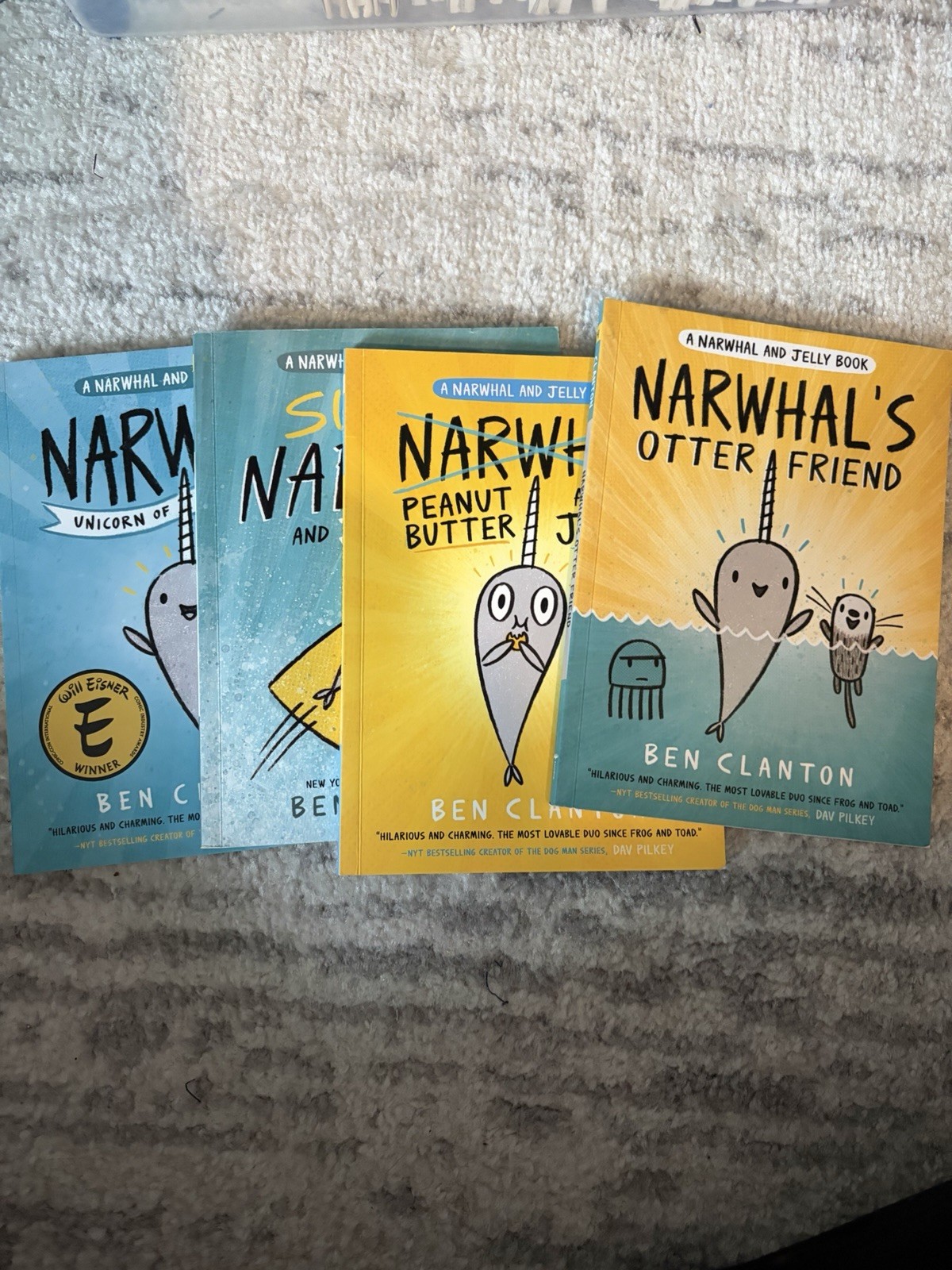 Narwhal And Jelly Books 1 Thru 4 Ben Clanton Children’s Graphic Novel