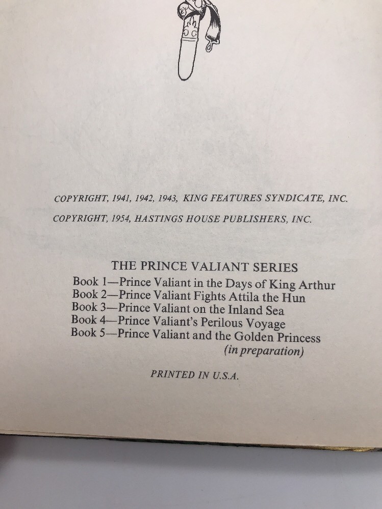 Vintage 1950s Hal Foster Prince Valiant Perilous Voyage Hardcover Book HCDJ