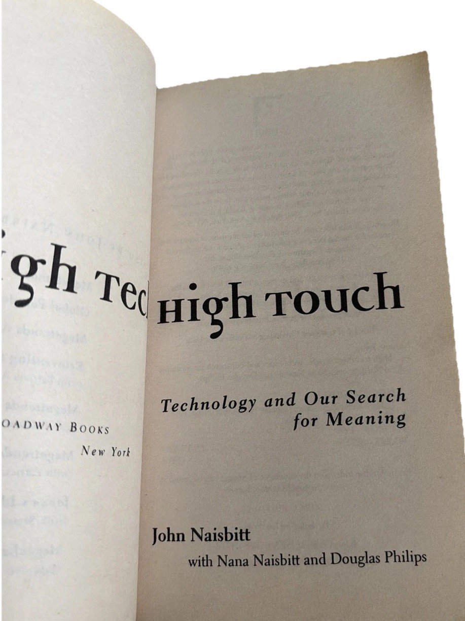 High Tech High Touch John Naisbitt Book Best Seller List Reading Pro Recommended