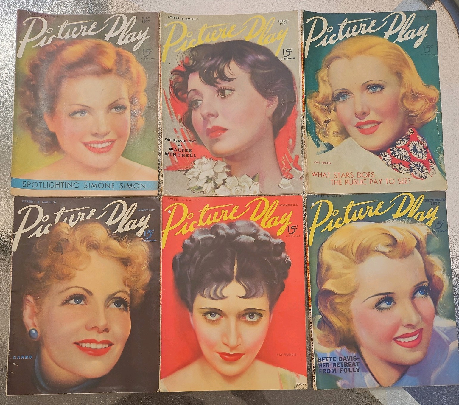 6 Picture Play Magazines 1936