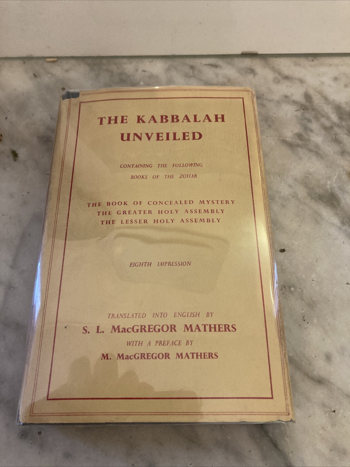 The Kabbalah Unveiled by S. L. MacGregor Mathers 1957 Hardback. ( 8th Impression