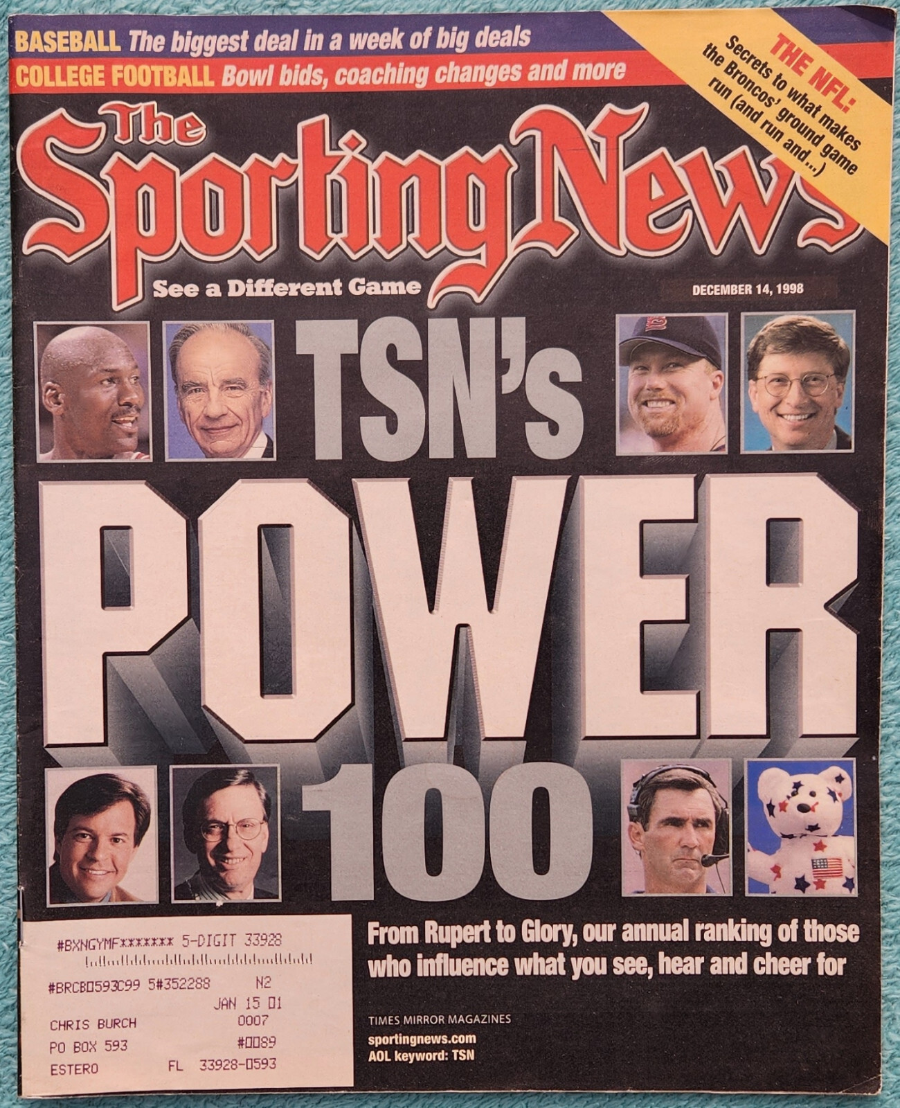 TSN’s Power 100 Ranking 1998 Sporting News Complete Issue 94 Pages